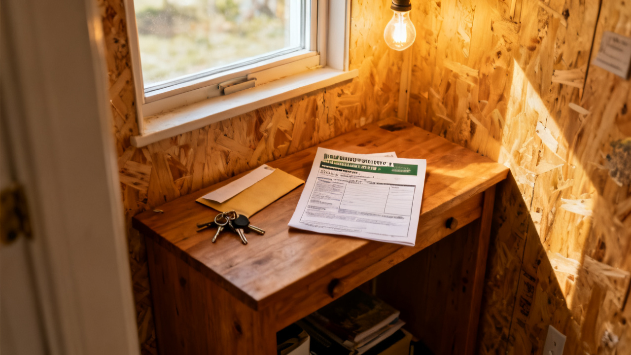 Household sunroom wicker table with tree-removal estimate